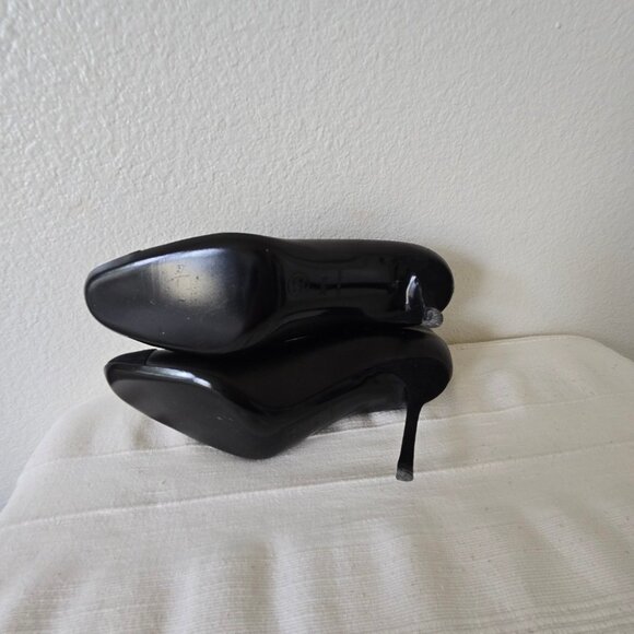 Vintage Chanel Pearl Cap Toe Velvet Stiletto Heels Pumps Black - Picture 12 of 16